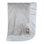 Photo 3 Dove Gray Ruffled Velour Baby Blanket
