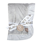 Photo 4 Dove Gray Ruffled Velour Baby Blanket