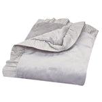 Photo 2 Dove Gray Ruffled Velour Baby Blanket