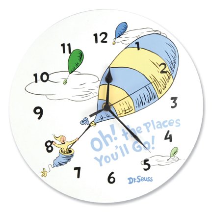 Dr. Seuss Oh, the Places You'll Go! Blue Wall Clock