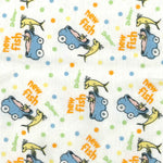 Dr. Seuss One Fish Two Fish Deluxe Flannel Fitted Crib Sheet