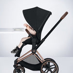 e-PRIAM Power Assisted Standard Stroller - Black Matte Frame