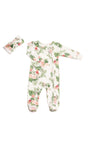 Photo 1 Footie 2-Piece Set Beige Floral