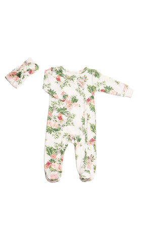 Footie 2-Piece Set Beige Floral