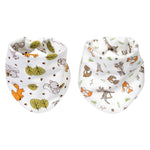 Photo 2 Forest Bunch 2 Pack Reversible Flannel Bandana Bib Set