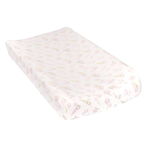 Garden Gnomes Deluxe Flannel Changing Pad Cover