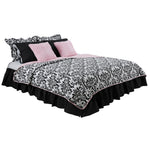 Girly Damask 8 Pc Reversible Full Bedding Set