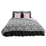 Photo 3 Girly Damask Full/Queen 3 Pc Reversible Bedding Set