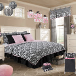 Photo 2 Girly Damask Full/Queen 3 Pc Reversible Bedding Set