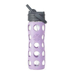 Glass Bottle with Straw Cap and Silicone Sleeve - 16oz