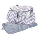 Photo 2 Gray and White Chevron Deluxe Duffle Diaper Bag