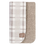 Photo 2 Gray and White Plaid Flannel and Faux Shearling Blanket