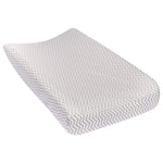 Photo 1 Gray Chevron Deluxe Flannel Changing Pad Cover