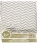 Photo 2 Gray Chevron Deluxe Flannel Changing Pad Cover