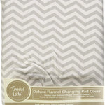 Gray Chevron Deluxe Flannel Changing Pad Cover
