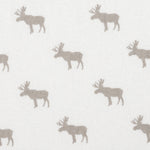 Gray Moose Silhouettes Deluxe Flannel Fitted Crib Sheet