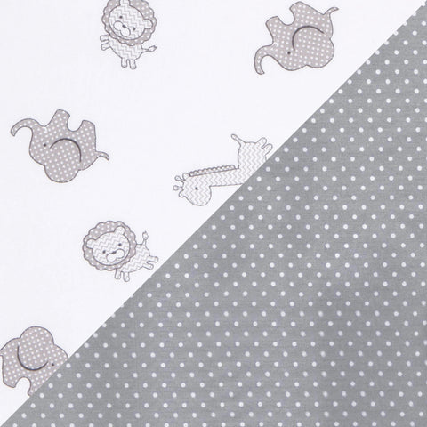 Gray Safari and Dot 2 Pack Fitted Crib Sheets