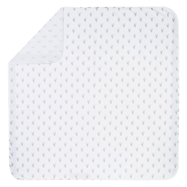 Gray Stag Silhouettes Jumbo Deluxe Flannel Swaddle Blanket