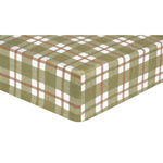 Photo 1 Green and Brown Plaid Flannel Fitted Crib Sheet