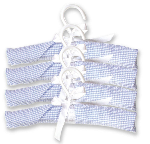 Hangers - 4 Pack Blue Gingham Seersucker