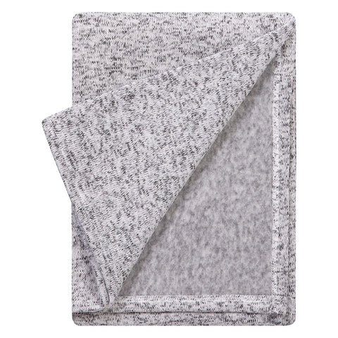 Heathered Gray Sweatshirt Knit Baby Blanket