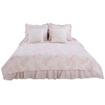 Heaven Sent Girl  8 Pc Full  Bed Set (Dust Ruffle, Quilt, 2 Pillow Case, 2 Pillow Sham, 2 Throw Pillow)