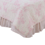Photo 5 Heaven Sent Girl 8 Pc Pink Floral Queen Bed Set (Dust Ruffle, Quilt, 2 Pillow Case, 2 Pillow Sham, 2 Throw Pillow)