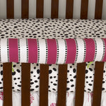 Hottsie Dottsie White and Pink Stripe Fabric- 3yds.