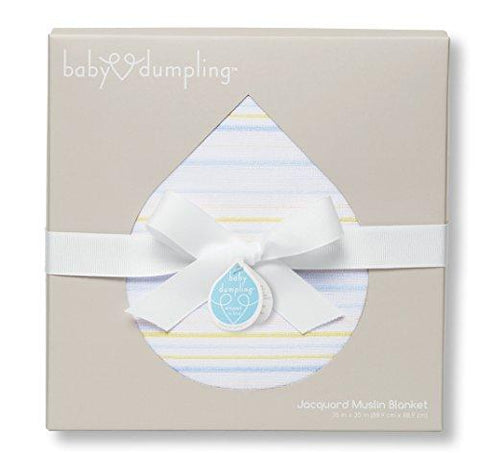 Jacquard Muslin Swaddle Blanket - Blue Multi Stripe