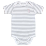 Photo 1 3-6M / Grey Stripe w/Pink Trim