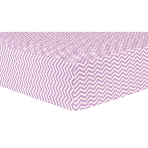 Lilac Chevron Deluxe Flannel Fitted Crib Sheet