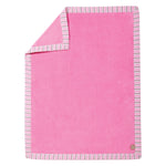 Photo 2 Lily Stripe Framed Coral Fleece Baby Blanket