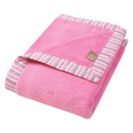 Lily Stripe Framed Coral Fleece Baby Blanket