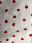 Photo 1 Lizzie White with Red Polka Dot Fabric - 3yds.