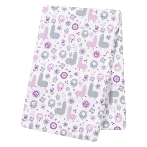 Llama Friends Jumbo Deluxe Flannel Swaddle Blanket