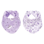 Photo 3 Llamas and Unicorns 2 Pack Reversible Flannel Bandana Bib Set