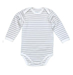 Photo 1 L/S Lap Shoulder Babybody, Grey Stripe
