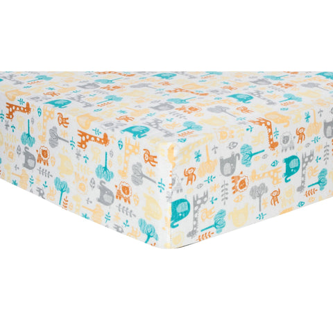 Lullaby Zoo Deluxe Flannel Fitted Crib Sheet