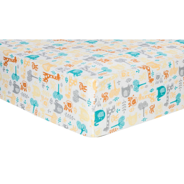 Lullaby Zoo Deluxe Flannel Fitted Crib Sheet