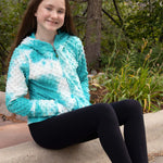 MINKY BUBBLE HOODIE - TURQUOISE TIE DYE