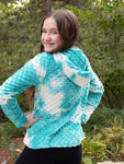 Photo 2 MINKY BUBBLE HOODIE - TURQUOISE TIE DYE