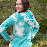 MINKY BUBBLE HOODIE - TURQUOISE TIE DYE