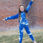 MINKY BUBBLE HOODIE - VERY PERI TIE DYE