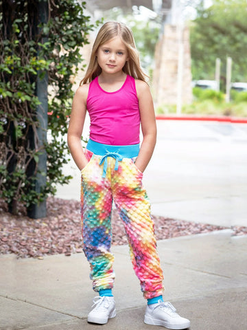 MINKY BUBBLE JOGGER PANT - COTTON CANDY TIE DYE