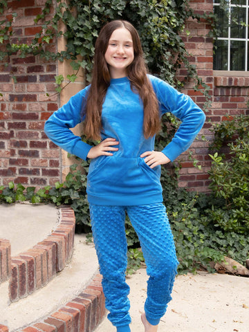 MINKY BUBBLE JOGGER PANT - INSPIRATION BLUE