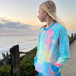 MINKY CREWNECK TOP - COTTON CANDY TIE DYE