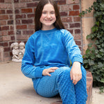 MINKY CREWNECK TOP - INSPIRATION BLUE