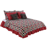 Photo 2 Multicolored Geometric & Dot Houndstooth  8 Pc Reversible Full Bedding Set