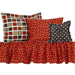 Multicolored Geometric & Dot Houndstooth 8 Pc Reversible Queen Bedding Set