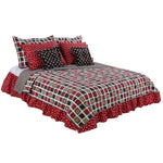 Multicolored Geometric & Dot Houndstooth 8 Pc Reversible Queen Bedding Set